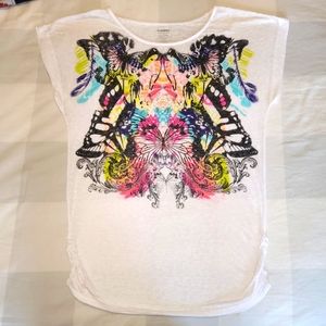 Vintage Express White Graphic Design T-shirt